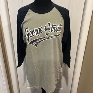 Vintage George Strait & The Ace In The Hole Band Jersey Shirt L Large 100% Cotto